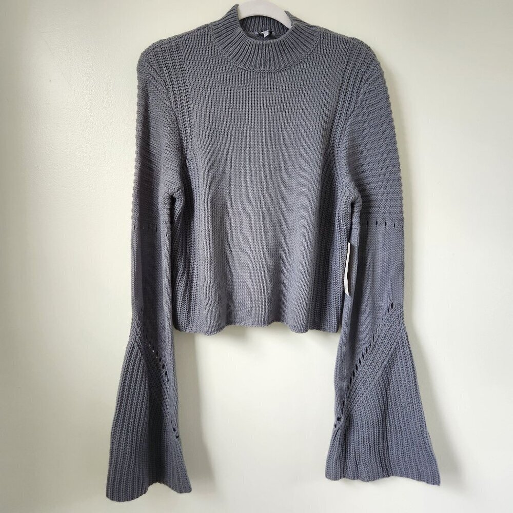 NWT Tobi Flared Sleeve Grey Sweater Large